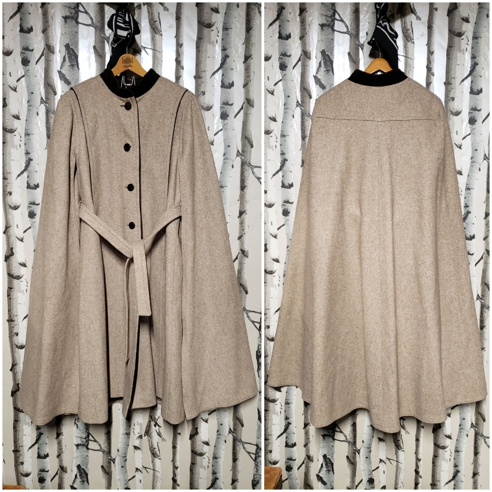 Vintage wool cape coat